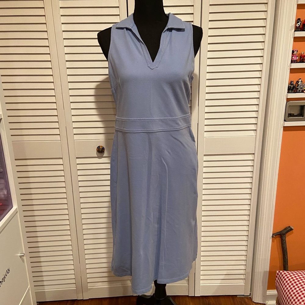Talbots Light Blue Sleeveless Midi Dress
